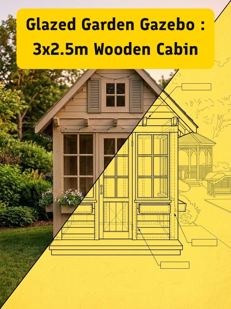 Glazed Wooden Garden Gazebo - Photo 2