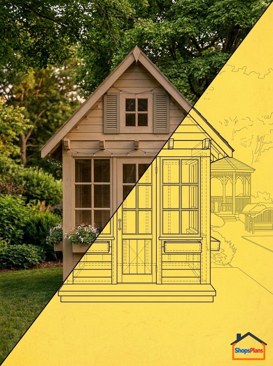 Glazed Wooden Garden Gazebo - Photo 1