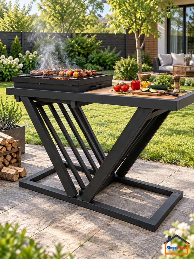 Industrial Style Metal Grill
