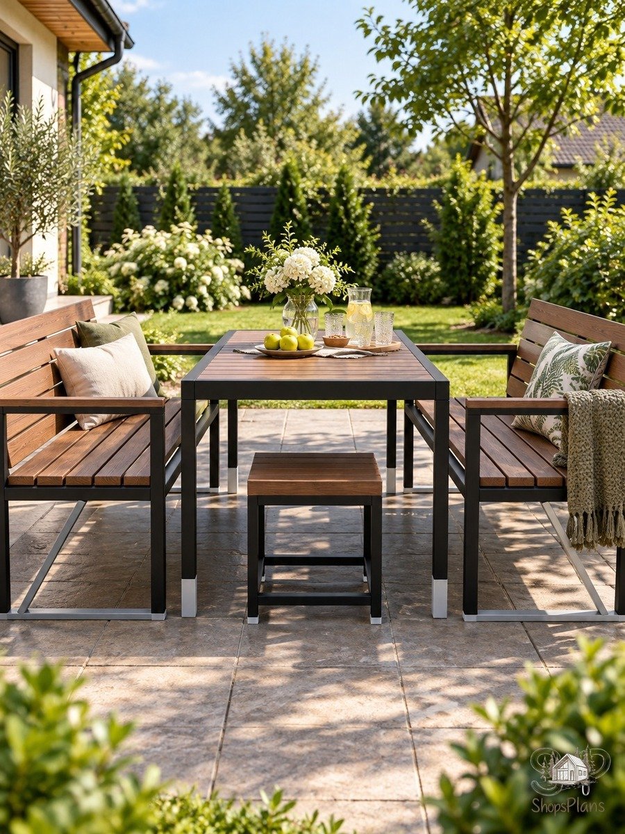 Modern Metal Outdoor Furniture Set - Photo 3