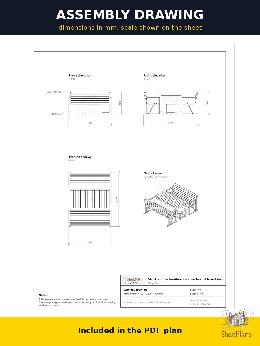 Modern Metal Outdoor Furniture Set - Photo 8