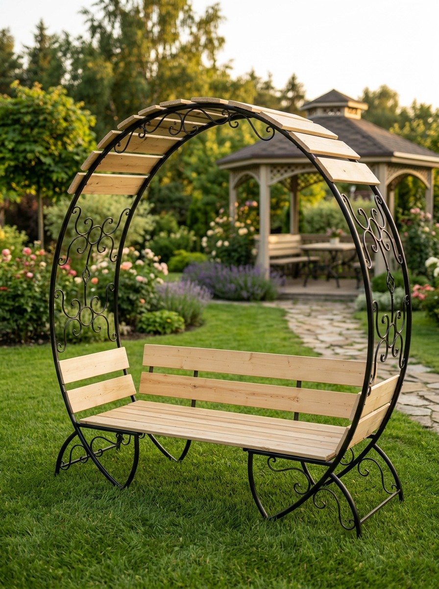 Arched Garden Bench Pergola - Photo 2