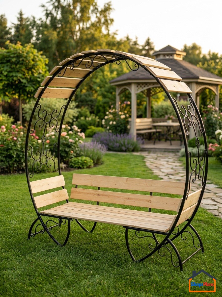 Arched Garden Bench Pergola - Photo 1